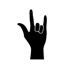 Rock hand icon vector. rock and roll illustration sign. rock concert symbol or logo.