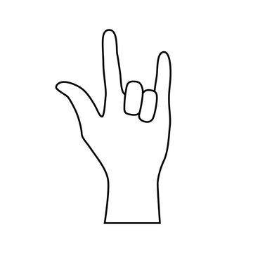 Rock hand icon vector. rock and roll illustration sign. rock concert symbol or logo.