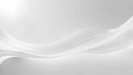 Foto op Canvas Abstract white Minimal wave background © artmozai
