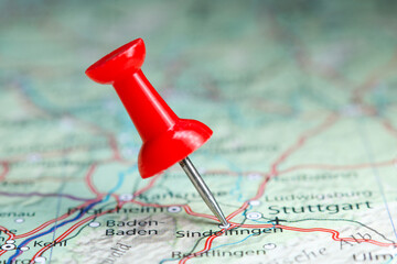 Sindelfingen pin on map of Germany