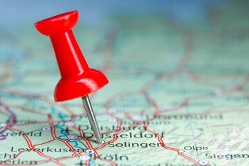 Solingen pin on map of Germany