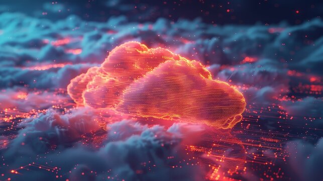 Showcase the unseen textures of cloud computing infrastructure, where data flows like digital rivers