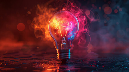 colorful light bulb symbolizing a new idea. This version continues to embody the essence of creativity and innovation,generative ai - obrazy, fototapety, plakaty