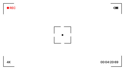 camera viewfinder template transparent background illustration viewport of video or DSLR camera design blank recording frame asset