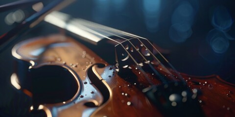 violin close-up Generative AI - obrazy, fototapety, plakaty
