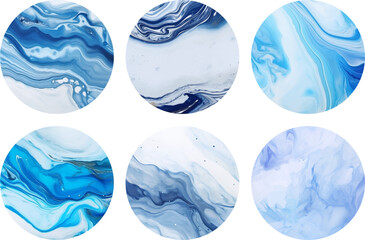 Round blue ink texture highlights. Modern vector backgrounds for design social media, lifestyle
