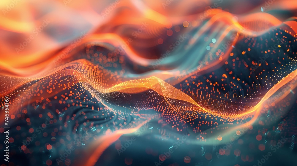 Poster capture the fluidity of tech-driven backgrounds, where motion and data blend in a dance of pixels