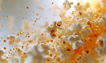 a bunch of popcorn with orange and yellow dots