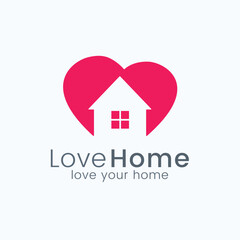 Love Home Logo | Home Care Concept Negative Spacing Logo