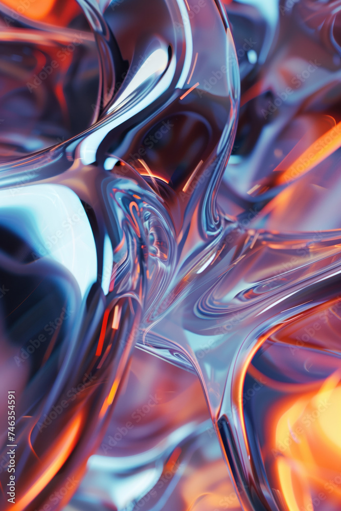 Poster abstract background with reflections and caustics. hi-tech. futuristic background image. created wit