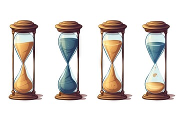 Simple Hourglass Collection, Sand Clocks for Sprite Sheet Animation, Vintage Hourglass Timer Sand