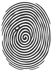 black and white fingerprint without background
