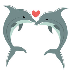 couple love of dolphin for valentine days ai generative