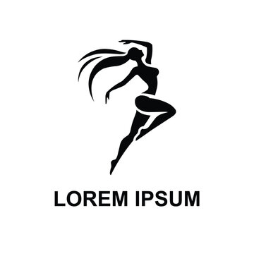 fitness logo or gym logo on black and white  background 