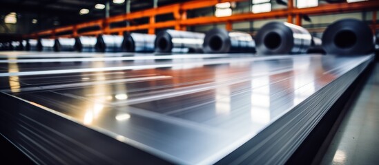 Conveyor belt in a factory. Conveyor belt in a warehouse. - obrazy, fototapety, plakaty