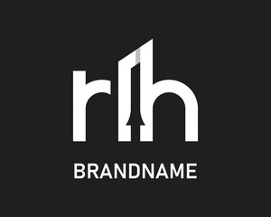 Letter rh logo design template