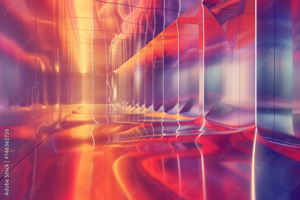 Poster abstract background with reflections and caustics. hi-tech. futuristic background image. created wit