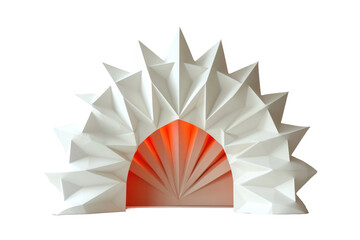 Precision Geometrical Arch Design on Transparent Background, PNG