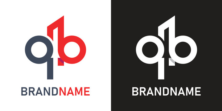 initial letter qb logo design template