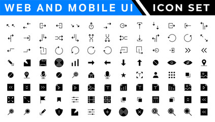 UI icons set. Vector. For mobile, web, social media, business. User interface elements for mobile app. Simple modern design.