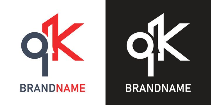 Letter qk logo design template