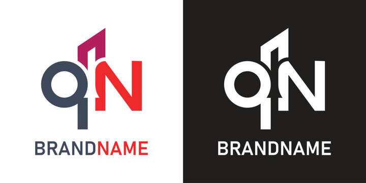 initial letter qn logo design template