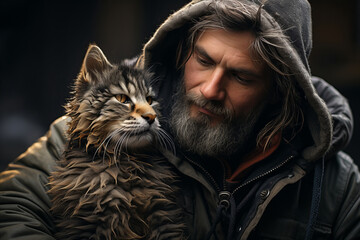 A heartening scene of a man adopting a pet from a shelter.