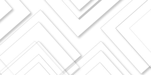 White geometric overlapping square pattern. Vector illustration technology background with shadow. Modern minimal and clean white background with realistic line. light silver background modern design. - obrazy, fototapety, plakaty