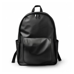 Black school bag on a white background