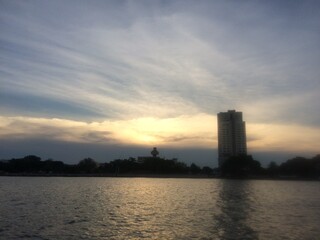 sunset over the city