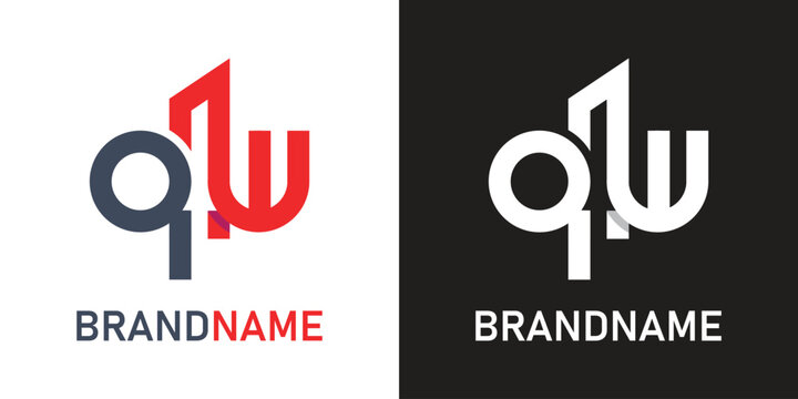 initial letter qw logo design template