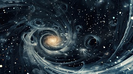 Abstract doodle view of the universe. Abstract, surreal, handdrawn, space art, whimsical, cosmic, celestial bodies, dreamy. Generated by AI