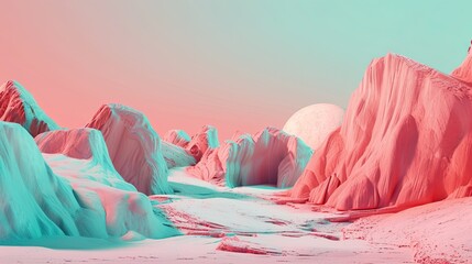 Abstract sand pits and mountains icon. Sandy dunes, rocky peaks, desert scene, natural beauty, vast terrain. Generated by AI - obrazy, fototapety, plakaty