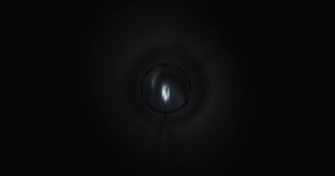 Interior of combustion engine igniting. Explosion rushing at camera