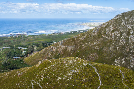 View of Betty's Bay from the top of the mountain in the Harold Porter Botanical Garden