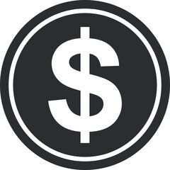 Dollar Sign Icon in Flat Style. Vector Illustration