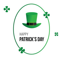 Happy St Patricks day, Irish holiday celebration greeting and shamrock clovers .