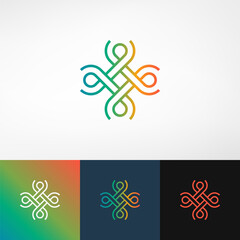 Symbols of people, communities, associations, groups, are formed by simple lines that are connected each other. This logo is suitable for internet, technology, community and non-profit companies, etc.