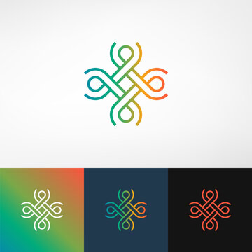 Symbols of people, communities, associations, groups, are formed by simple lines that are connected each other. This logo is suitable for internet, technology, community and non-profit companies, etc.