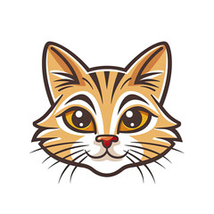 Obraz premium Cat Face Logo Cartoon , Isolated Transparent Background Images
