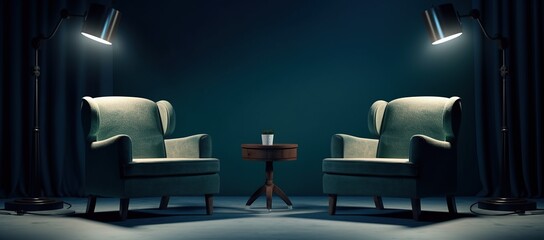 A Symmetrical View of Two Chairs and a Table