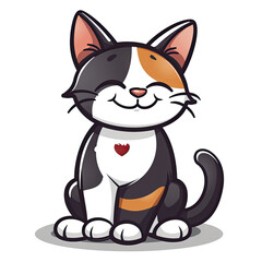 Cat Sitting Cartoon  , Isolated Transparent Background Images