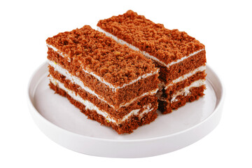 two slices red velvet cake on plate