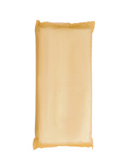 yellow plastic garbage bags isolated on white background