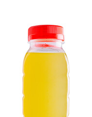 Orange juice bottle isolated on white background