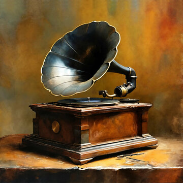 Ein altes Grammophon - Illustration
