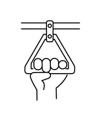 hand holding bus belt icon, vector best line icon.