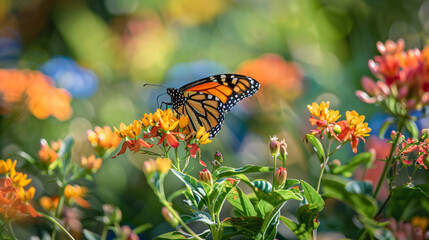 Monarch butterfly in Butterfly Garden resting.