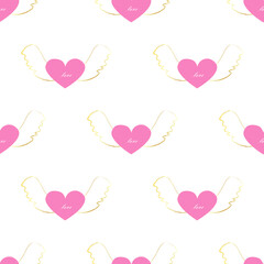 Valentine seamless pattern with hearts. Wedding wrapping paper. Love digital paper.