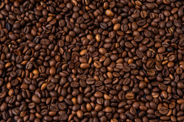 Fototapeta premium Coffee beans. Food brown background